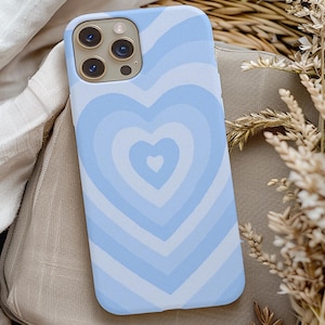 Blue Heart Phone Case, Phone Case Designs, IPhone 13 14 15 16, IPhone Pro Max, IPhone 12 Pro, Samsung Galaxy Phone Case, Gift for Her