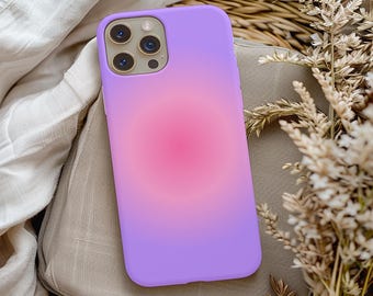 Etui na telefon Aura, Fioletowo-różowe etui na telefon Aura, iPhone 13 14 15 16, Wzory etui na telefon, Prezent dla niej, Etui na telefon Samsung Galaxy, iPhone Pro Max