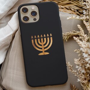 Menorah Phone Case, Jewish Gift, Hanukkah Present, Jewish Phone Case, Hebrew Case, Religious Phone Case, Jewish Pride, iPhone 13 14 15 16