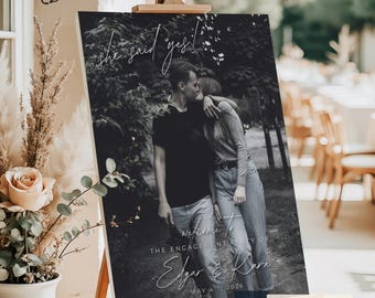 Personalized Engagement Welcome Sign: Photo Foam Board or Poster Print - Pic04