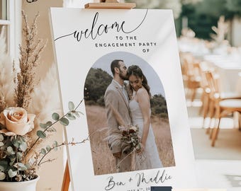 Personalized Engagement Welcome Sign: Photo Foam Board or Poster Print - Pic05