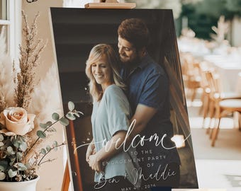 Personalized Engagement Welcome Sign: Photo Foam Board or Poster Print - Pic02