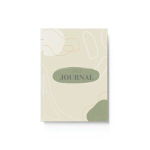 Hard-backed Journal 2023, simple, cute and aesthetic. Gifts for her. Gifts for nerds. Ruled/lined, hard-backed journal. Beige, green.