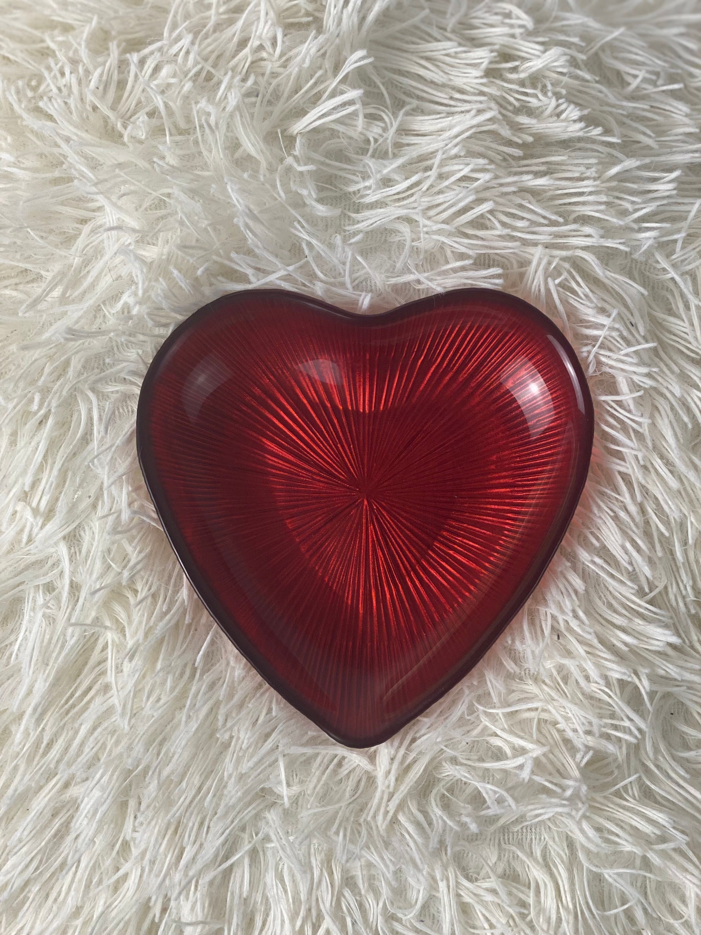 Love Plates Valentines Day Decor Red Heart Plates, Set of 3 Plates