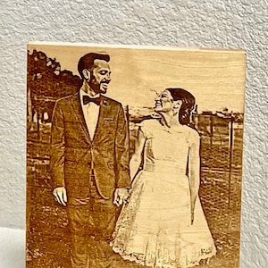 Personalized Engraved Wood Photo Custom Laser Engraved Photo on Wood Photo Wall Art Special Gift, Sentimental Valentine gift, Gift for Wife