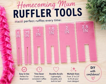 DIY Homecoming Mum Tool, Ribbon Ruffle Maker for Mum Braids, Acrylic Ribbon Pleater Template for Bow Making
