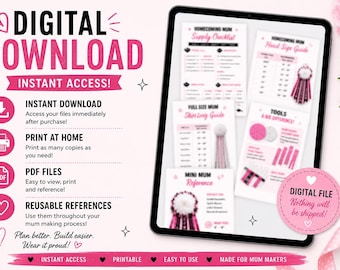 Homecoming Mum Measurement and Skirt Guide Kit, Printable Mum Sizing Charts,  Mum Planning Sheets, Beginner Friendly Digital Download