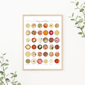 Soup Art | Bowl of Soup Poster | Chef Cooking Foodie Gift | Kitchen Wall Art Print Decor | Marker Illustration | A4 8x10 Digital Download