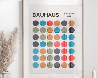 Bauhaus Art Print, Bauhaus Exhibition Poster, Bauhaus Print, Bauhaus Poster, Retro Print, Geometric print, Colorful art, Abtract Wall Art