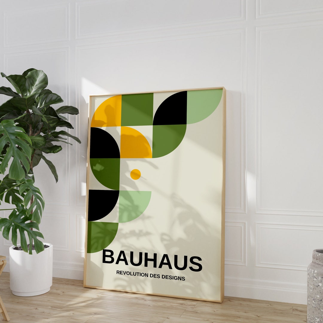 Modern Bauhaus Print: Abstract Museum Poster for Trendy Wall Art Decor ...