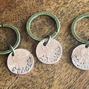 Hand Stamped Penny Keychain