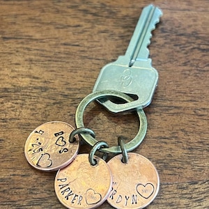 Personalized Hand-Stamped Penny Keychain