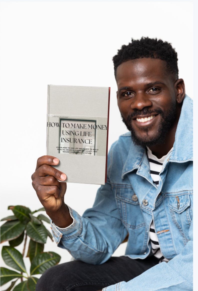 May include: A person holding a book titled "How to Make Money Using Life Insurance". The book cover is gray with black text and a red border.