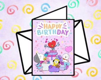BTS Happy Birthday Printable Card / Instant Download PDF