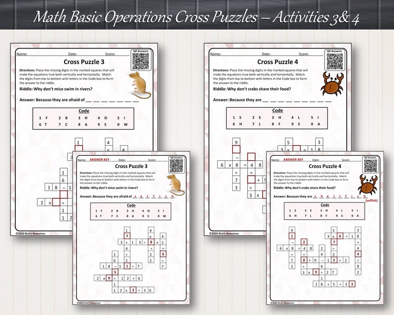 Basic Operations Cross Puzzles: A Fun and Challenging Way to Practice ...