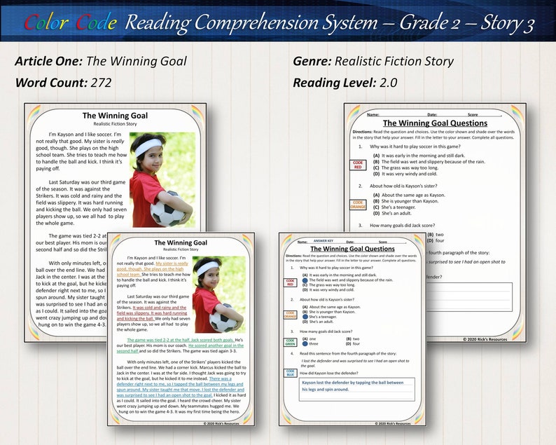 Reading Comprehension Coloring Text Evidence - 2nd Grade - Etsy