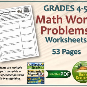 Multi-Step Word Problems Math Worksheets Grade 4 - Grade 5