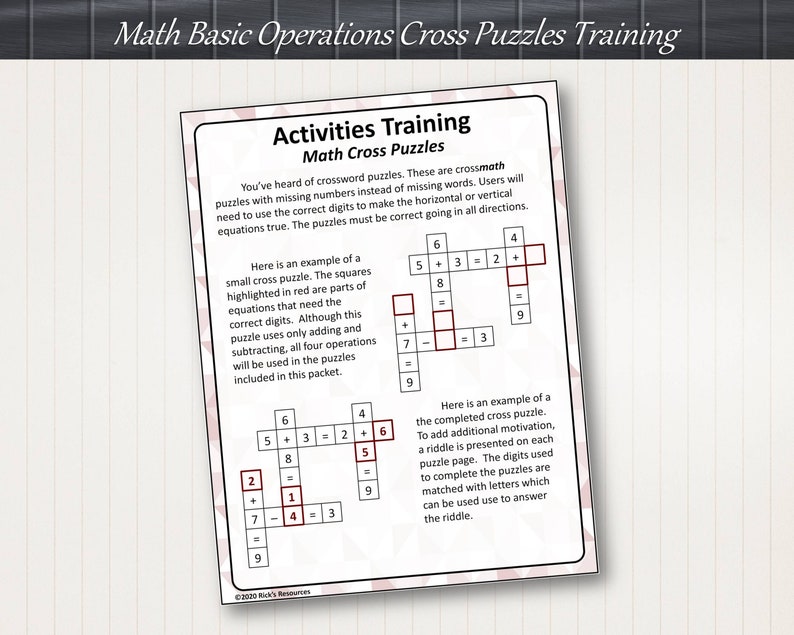 Basic Operations Cross Puzzles: A Fun and Challenging Way to Practice ...