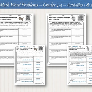 Multi-step Word Problems Math Worksheets Grade 4 - Grade 5 - Etsy