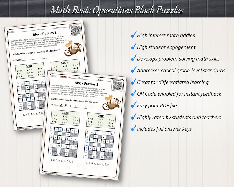 Basic Operations Block Puzzles: A Fun and Challenging Way to Practice ...