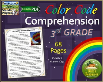 Reading Comprehension Coloring Text Evidence - 3rd Grade