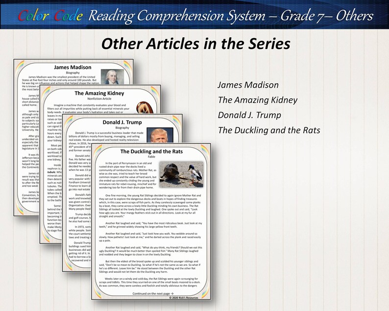 Reading Comprehension Coloring Text Evidence 7th Grade - Etsy