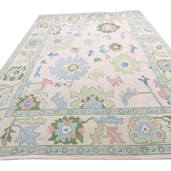 Pink Oushak Rug Etsy