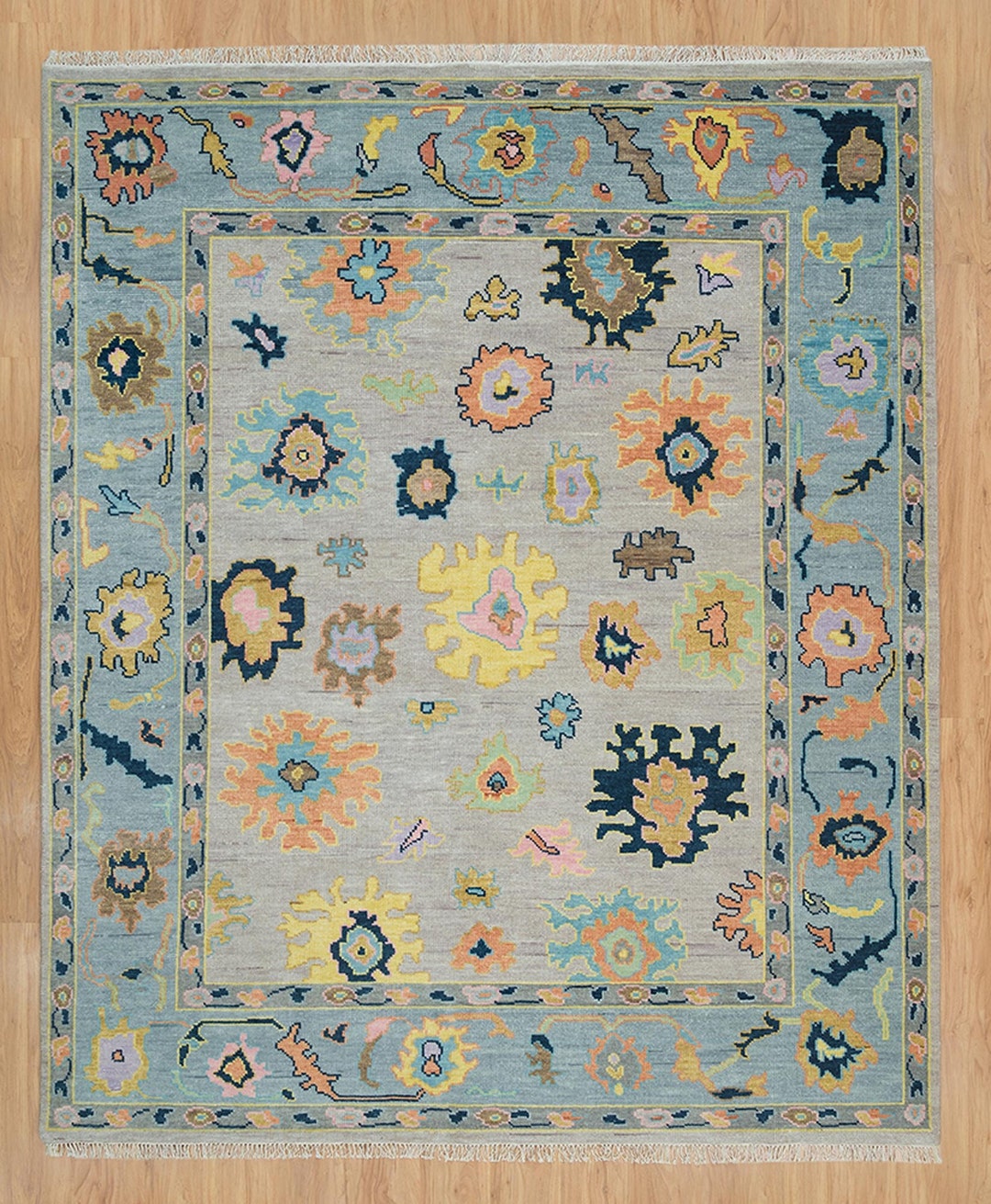 Neutral Colors Oversize Rug 8x10 Pastel Handmade Abstract Etsy