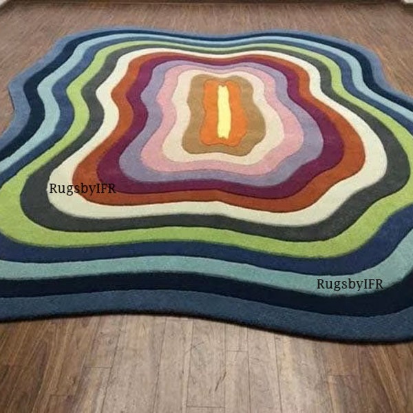 Abstract Shaped Rug Etsy