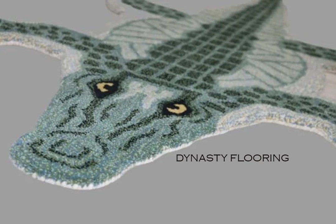 Crocodile Rug Alligator Rug Hand-tufted 100% Wool Handmade Area Rug ...