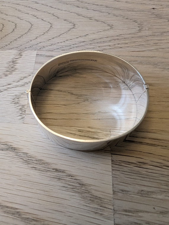Solid sterling silver bangle Birmingham 1975 35.4g - image 6