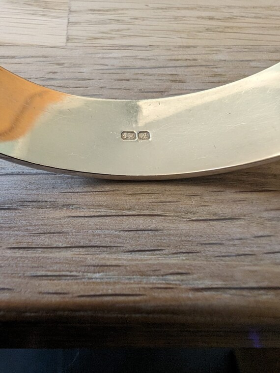 Solid sterling silver bangle Birmingham 1975 35.4g - image 9