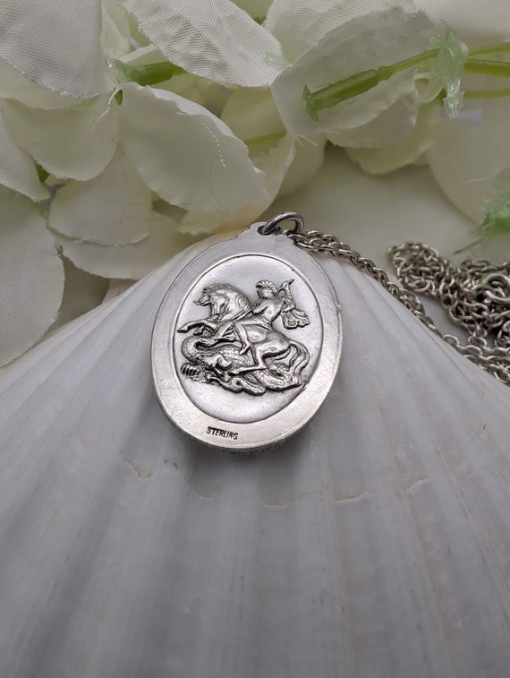 Solid 925 Sterling Silver St Christopher pendant … - image 3