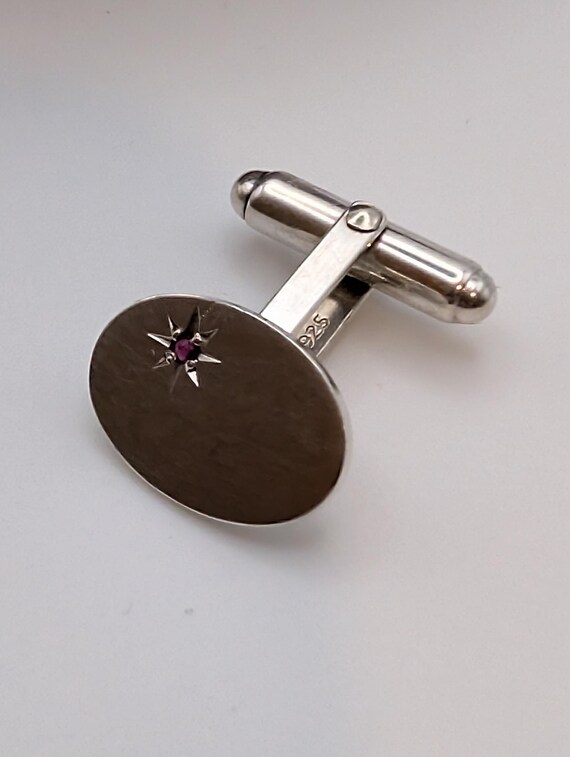 Vintage solid sterling silver and ruby star set t… - image 7