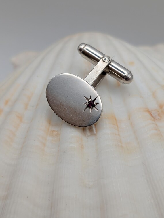 Vintage solid sterling silver and ruby star set t… - image 6