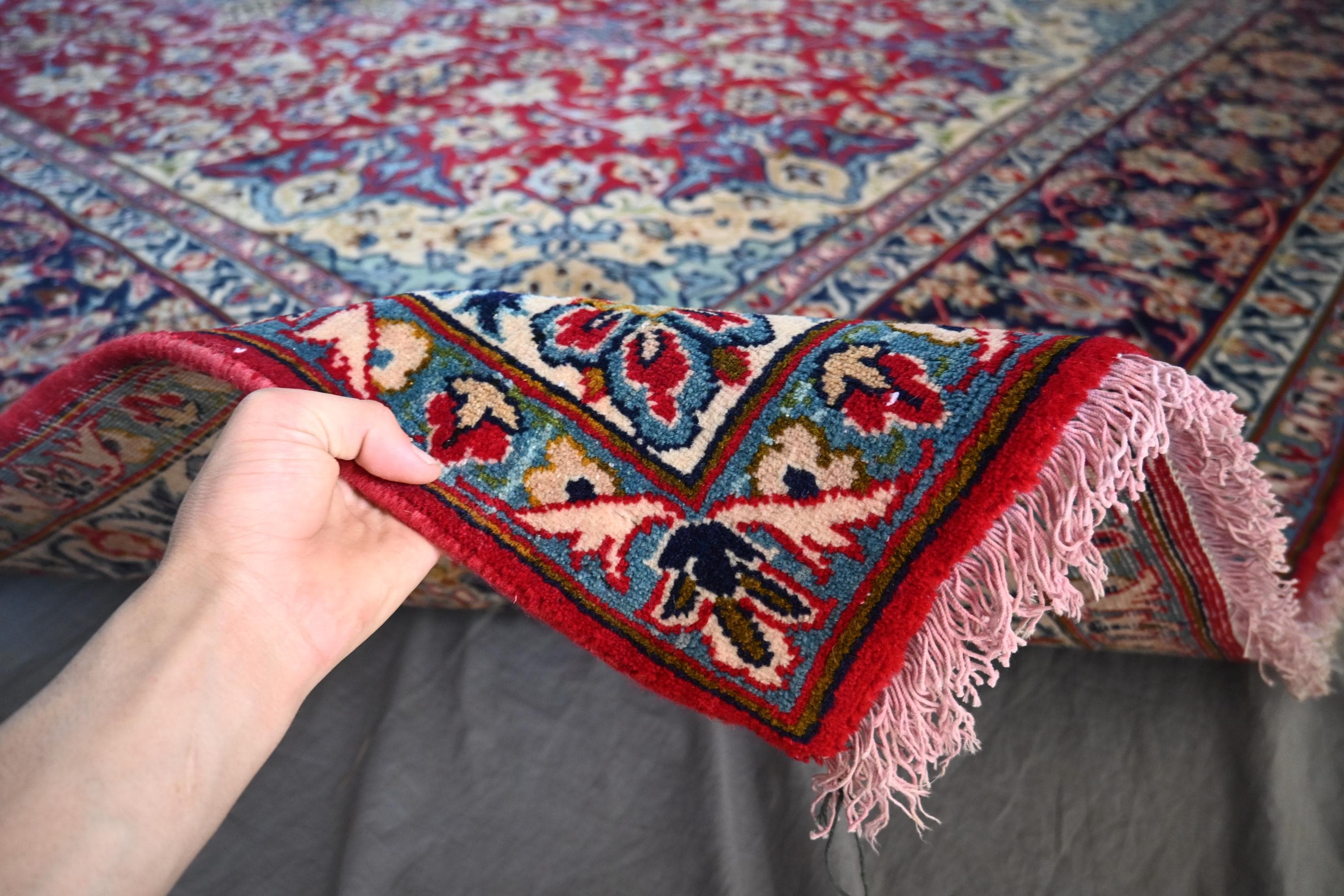 10x16 Palace Size Rug, Blue Red Afghan Hand Knotted Veg Dyes Tribal Rug ...