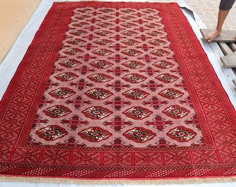 6'7x9'2 Ft Gorgeous Antique Ersari Sarouqe Rug, Tribal Rug, Afghan Handmade Rug, Bokhara Oriental Rug- Afghan Rug, Area Rugs-Living Room Rug