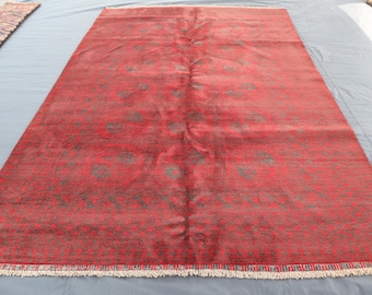 7x10 アンティーク トルクメン テケ エルサリ ラグ、アフガニスタン手