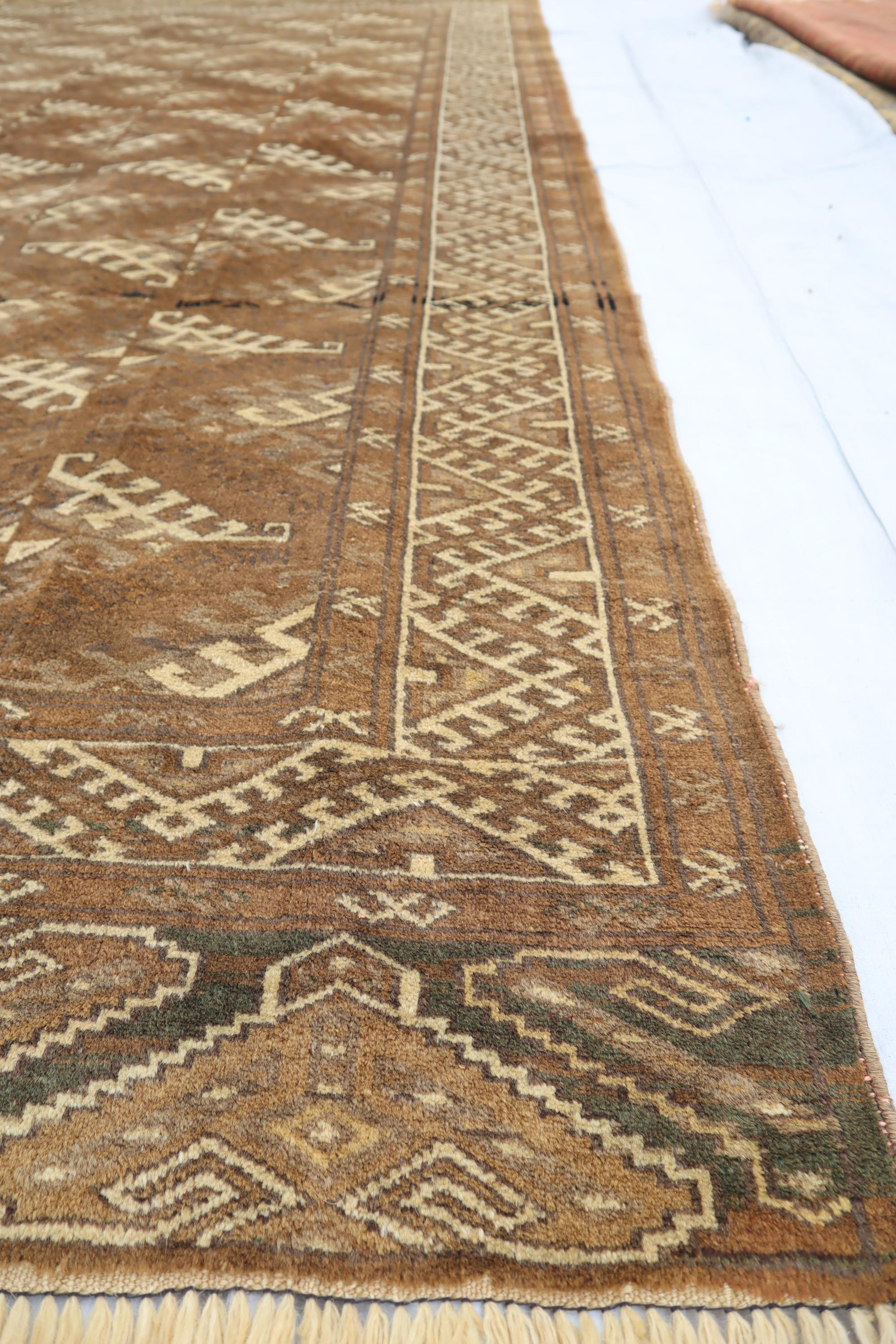 7x11 ヴィンテージ 1960年代 トルクメン ヤムド 色褪せたラグ