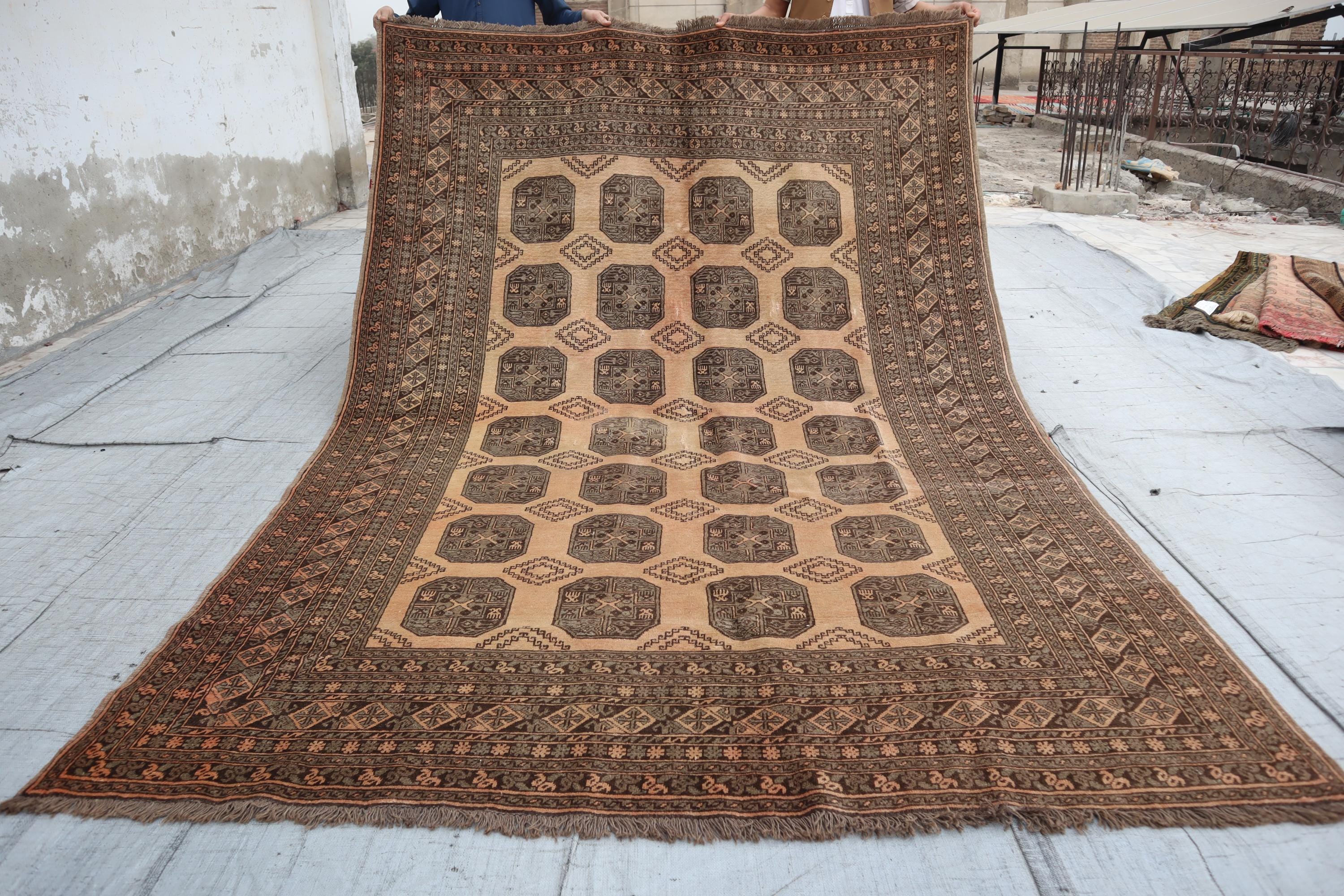 Antique Turkmen Tekke Rug 300x200 Cm Afghan Handmade Soft Elephant