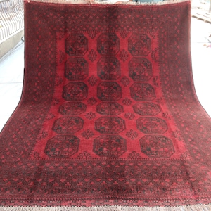 Afghan Vintage Rug 7x10 Ft, Turkmen Traditional Filpai Rug, Antique Bukhara Ersari Rug, Living Room Rug, Bedroom Rug 9x7 Bohemian Home Decor