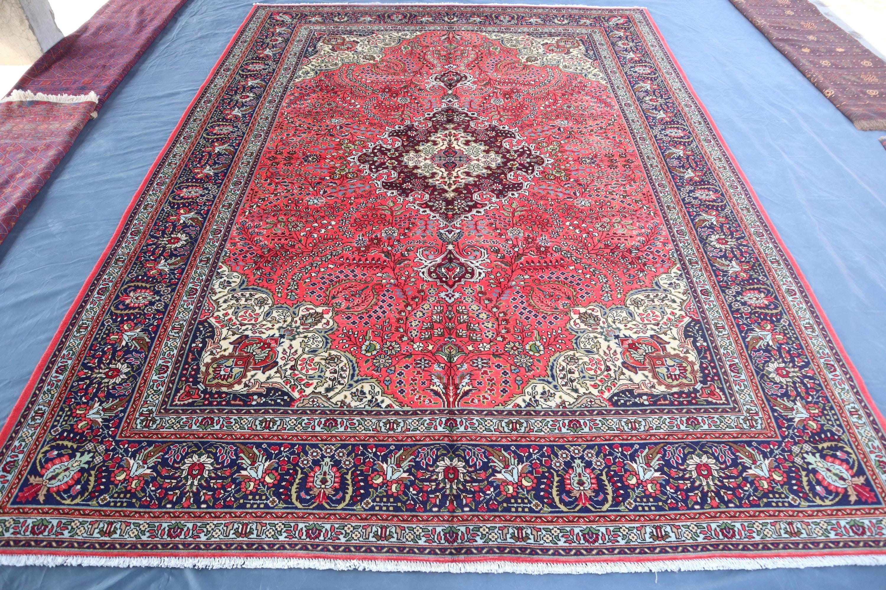 インド　カシミール　ウールラグ 大きめ インドカシミールウールラグ 大きめ