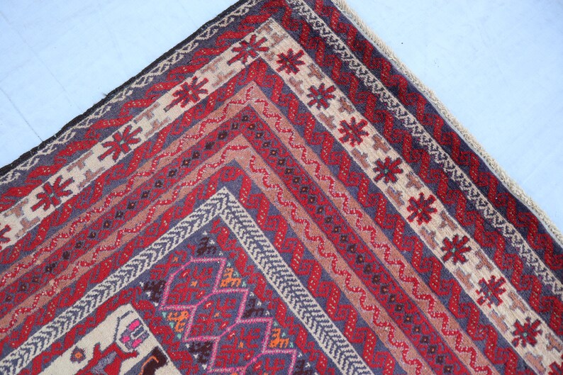 Alfombra de pasillo antigua de 3,2 x 9,9 pies, alfombra turcomana oriental, alfombra afgana hecha a mano, alfombras tribales, alfombras antiguas, alfombras vintage, alfombras de cocina. imagen 7