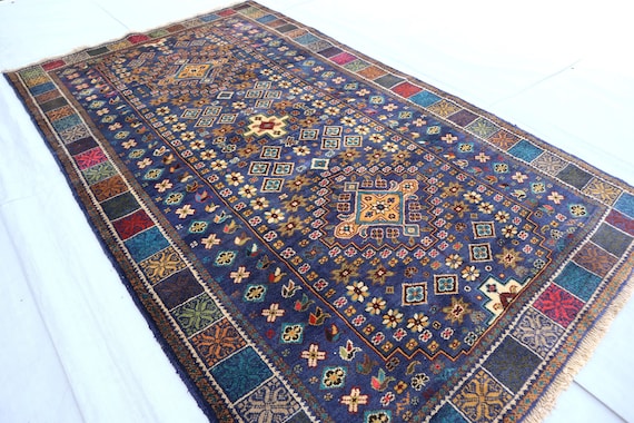 vintage Rug】トルクメンラグ トライバル アフガン 幾何学模様 民族
