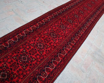 26 Ft Long Bokhara Runner Rug- 2.8x26.0 Ft Runner Rug- High Pile Soft Wool Rug- Afghan Handmade Wool Rug- Stairs Runner Rug-Aisle Runner Rug