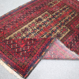 3&#39;2x5&#39;3 ft, Vintage Gebetsteppich - Handgefertigter Afghanischer Gebetsteppich - Afghanischer Tribalteppich - 100 x 160 cm Orientalische Gebetsmatte - Muslimischer Gebetsteppich 3x5