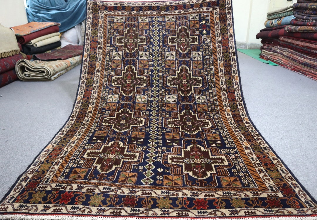 1950's Antique Tribal Rug, Natural Vegi Dyes Wool Oriental Bidjar ...