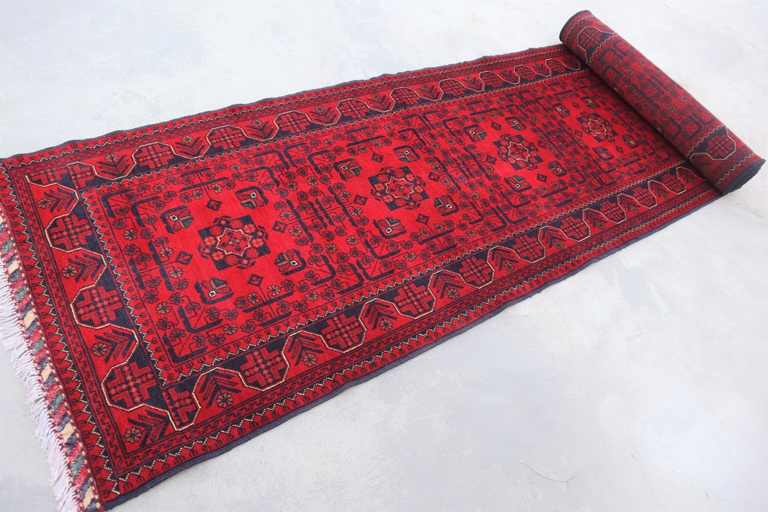 3x16 Ft Runners- Afghan Bukhara Runner Rug- Hand Knotted Afghan Hallway ...