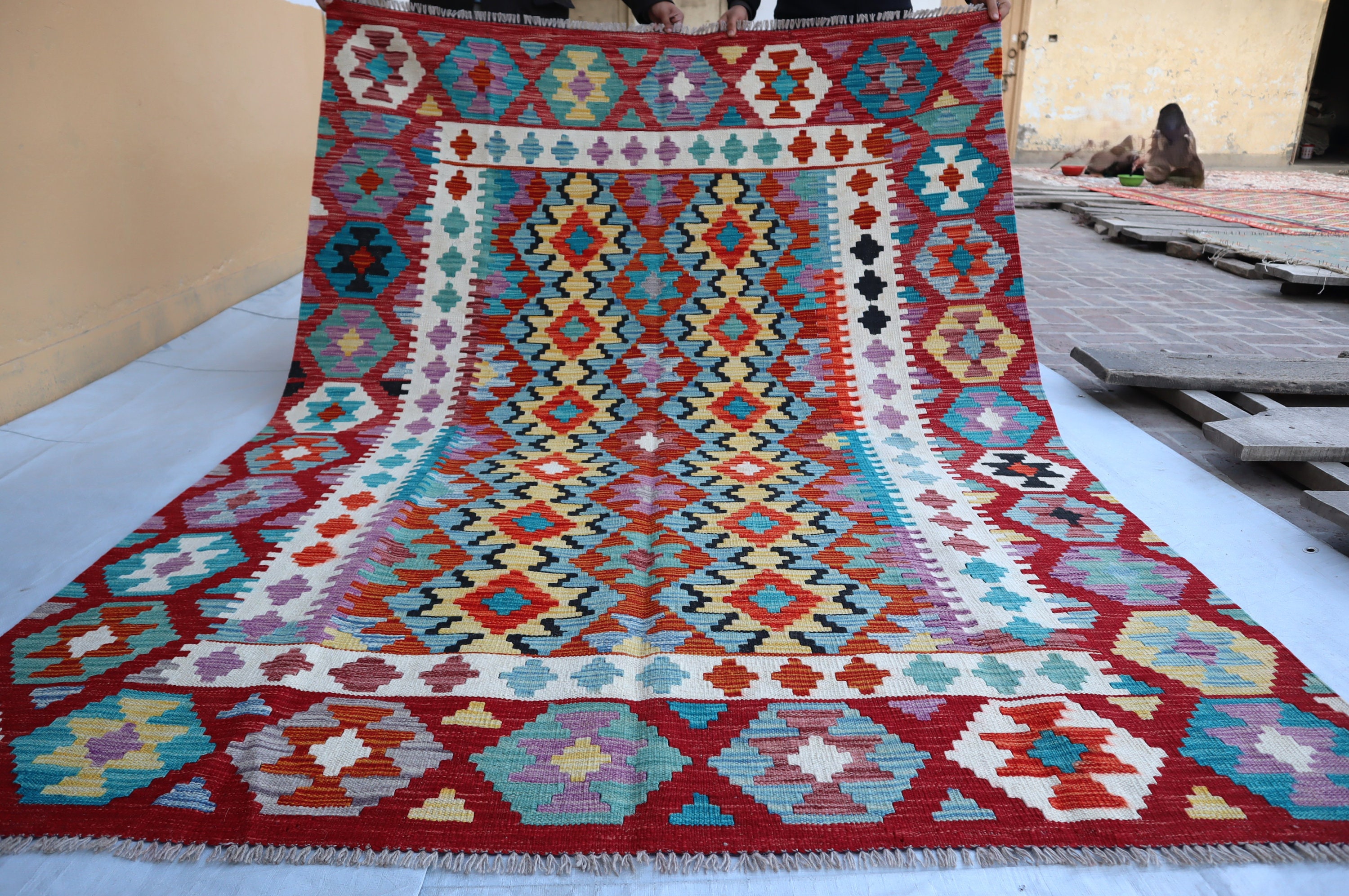 6x8 Afghan Handwoven Kilim Area Rug/ Rug for Living Room Bedroom