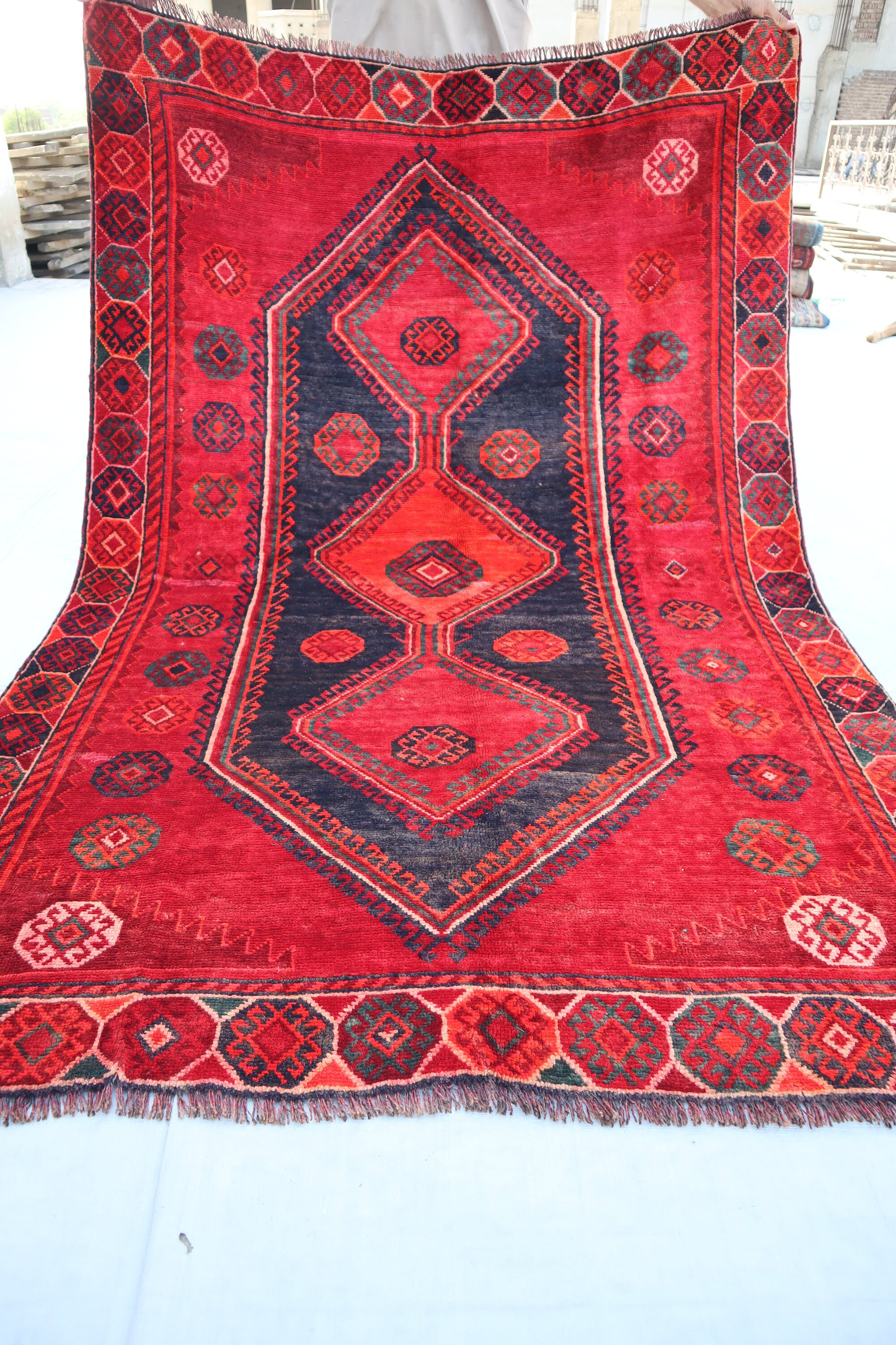 4'6x7'0 コレクターズピース 1950年代 アンティーク 色あせ コーカサス